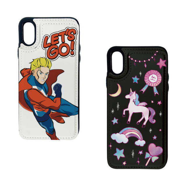 背面PUレザー（多機能）iPhoneケース