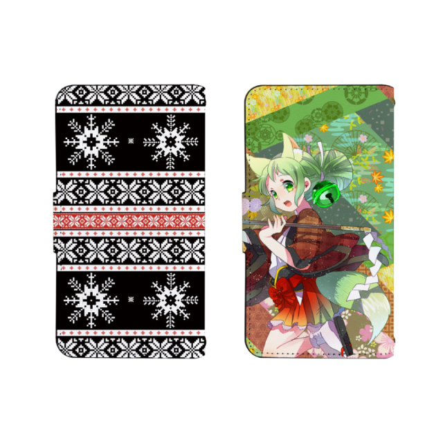 ミラー＆スタンド付き手帳型ケース